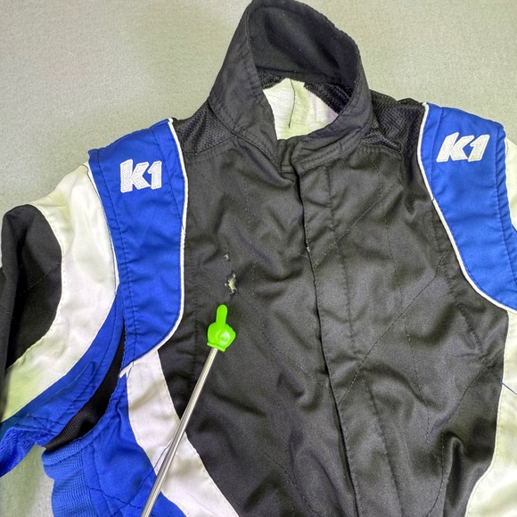 K1 RaceGear Speed 1 Karting Suit Level 2 Black White Blue 5XS Kids Jumpsuit - Picture 4 of 16